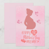 Gefeliciteerd Moederdag zwangere moeder kaart (Voorkant / Achterkant)