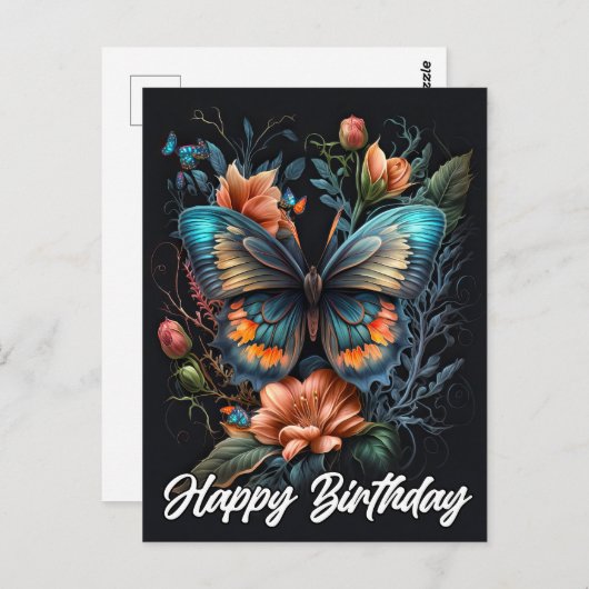 Gefeliciteerd | Mooie vlinder Briefkaart (Voorkant / Achterkant)