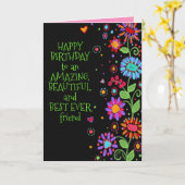 Gefeliciteerd, mooie vriend(in) kaart (Gele Bloem)