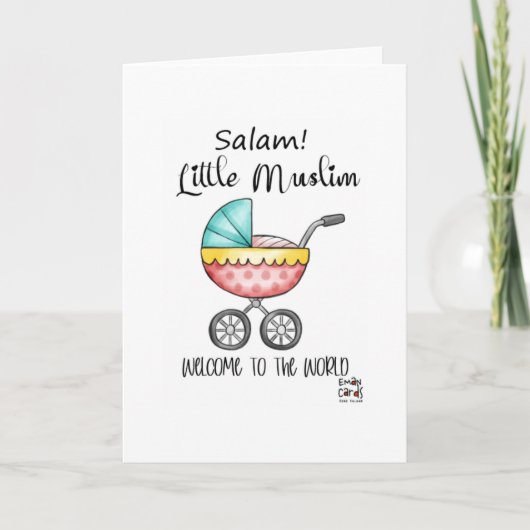 Gefeliciteerd - Moslim pasgeborene Kaart (Voorkant)