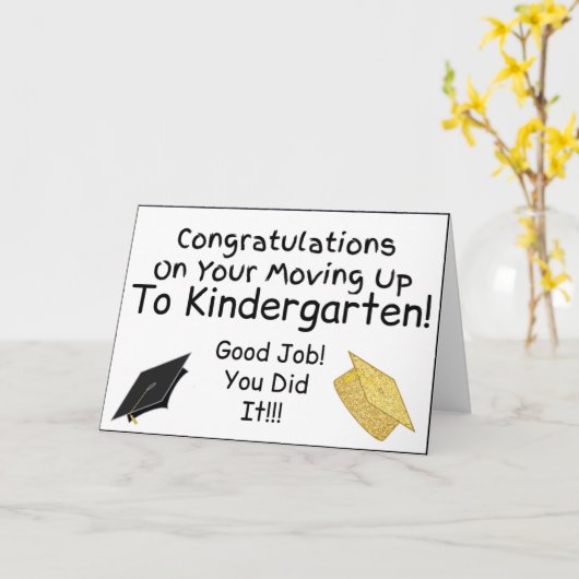 Gefeliciteerd Moving Up Kleuterschool Afstuderen Kaart (Gele Bloem)