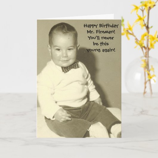 Gefeliciteerd, Mr. Fireman! Kaart (Gele Bloem)