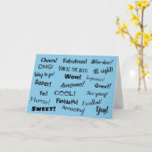 Gefeliciteerd Multi-Phrase Typografie Kaart (Gele Bloem)