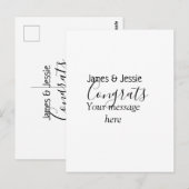 Gefeliciteerd naam bericht bruiloft pasgetrouwd st briefkaart (Voorkant / Achterkant)