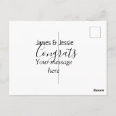 Gefeliciteerd naam bericht bruiloft pasgetrouwd st briefkaart (Achterkant)