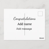 Gefeliciteerd naam bericht eenvoudig afgestudeerd  briefkaart (Achterkant)