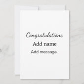 Gefeliciteerd naam bericht eenvoudig afgestudeerd kaart (Achterkant)