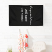Gefeliciteerd naam bericht eenvoudig afgestudeerd  spandoek (Insitu)