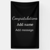 Gefeliciteerd naam bericht eenvoudig afgestudeerd  spandoek (Verticaal)
