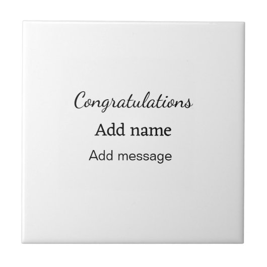Gefeliciteerd naam bericht eenvoudig afgestudeerd tegeltje (Voorkant)