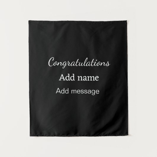 Gefeliciteerd naam bericht eenvoudig afgestudeerd wandkleed (Voorkant)
