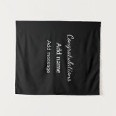 Gefeliciteerd naam bericht eenvoudig afgestudeerd wandkleed (Voorkant (horizontaal))