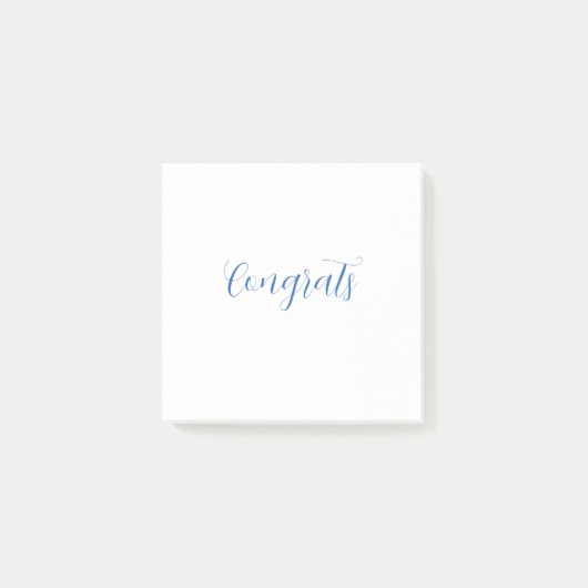 Gefeliciteerd naam blauw stijlvolle afstudeerdatum post-it® notes (Voorkant)