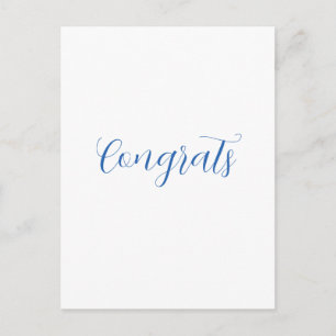 Gefeliciteerd naam blauwe stijlvolle afstudeerdatu briefkaart