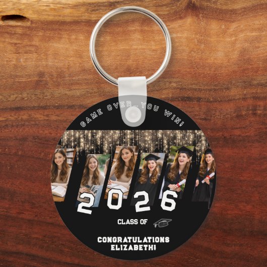 Gefeliciteerd Naam Feest Afstuderen Klas Favor  Sleutelhanger (Voorkant)