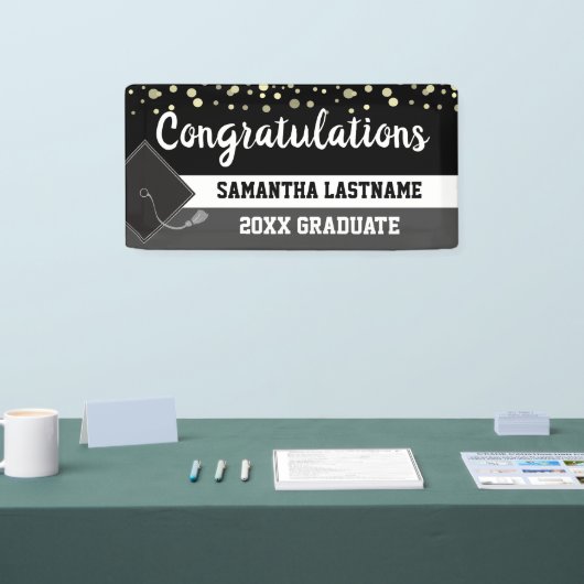 Gefeliciteerd Naam student en Boekbouwverbod Spandoek (Beurs)