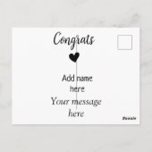 Gefeliciteerd naam toevoegen bericht afgestudeerd  briefkaart (Achterkant)