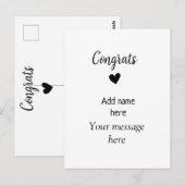 Gefeliciteerd naam toevoegen bericht afgestudeerde briefkaart (Voorkant / Achterkant)