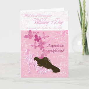 Gefeliciteerd neef en nieuwe vrouw op hun trouwdag kaart