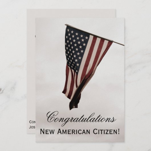 Gefeliciteerd, New American Citizen! Kaart (Voorkant / Achterkant)