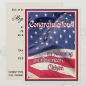 Gefeliciteerd, New American Citizen! Kaart (Voorkant / Achterkant)