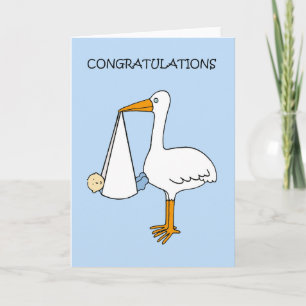 Gefeliciteerd New Baby Boy met Stork Kaart