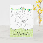 Gefeliciteerd New Baby Irish Gaelic Kaart (Gele Bloem)