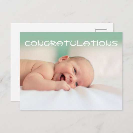 Gefeliciteerd, Newly Born Baby Briefkaart (Voorkant / Achterkant)