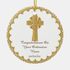 Gefeliciteerd, Newly Ordainment Gift Keramisch Ornament