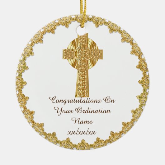 Gefeliciteerd, Newly Ordainment Gift Keramisch Ornament (Voorkant)
