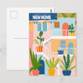 GEFELICITEERD Nieuw Home Schattige Tropisch Appart Briefkaart (Voorkant / Achterkant)