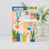 GEFELICITEERD Nieuw Home Schattige Tropisch Appart Kaart (Staand voorkant)