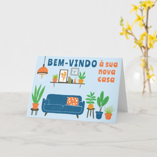 Gefeliciteerd Nieuw Huis Bem-vindo à sua nova casa Kaart (Gele Bloem)