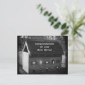 Gefeliciteerd nieuw huis briefkaart (Staand voorkant)