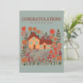 GEFELICITEERD Nieuw Huis Inwoning Boerderij Kaart (Staand voorkant)