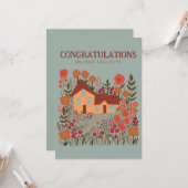 GEFELICITEERD Nieuw Huis Inwoning Boerderij Kaart (Voorkant / Achterkant in situ)