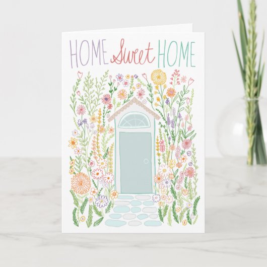 Gefeliciteerd Nieuw Huis Sweet Garden Door Custom Kaart (Voorkant)