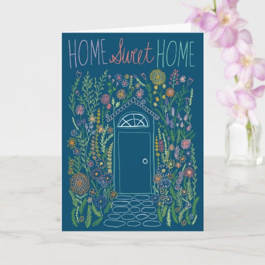 Gefeliciteerd Nieuw Huis Sweet Garden Door Custom Kaart (Orchidee)