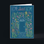 Gefeliciteerd Nieuw Huis Sweet Garden Door Custom Kaart<br><div class="desc">Ook beschikbaar als een digitale download om snel te e-mailen en op te slaan op de porto. Zoete kleurrijke tekening van een voordeur en tuin om iemand te feliciteren met hun nieuwe huis of hen te verwelkomen in de buurt! Klik op "Personaliseren" hierboven om de tekst te bewerken. Klik vervolgens...</div>