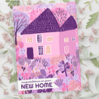 Gefeliciteerd Nieuw Huis Tuin Waterverf Cute