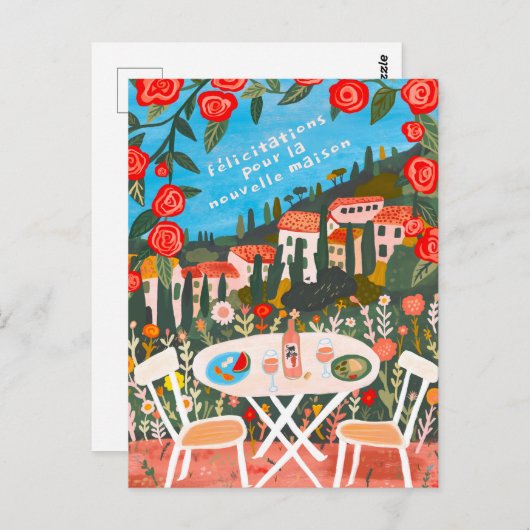 Gefeliciteerd Nieuw Huis Uitzicht op het plattelan Briefkaart (Voorkant / Achterkant)