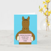 Gefeliciteerd nieuw huisdier paard kaart (Gele Bloem)