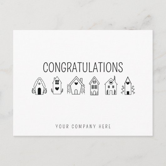 Gefeliciteerd Nieuw Huiseigenaar Vastgoed Briefkaart (Voorkant)