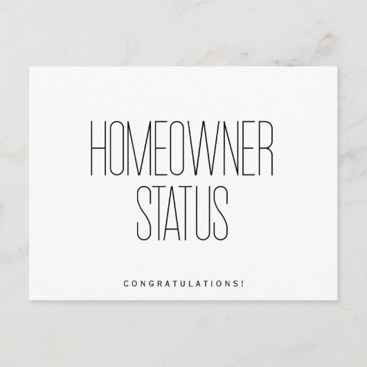 Gefeliciteerd Nieuw Huiseigenaar Vastgoed Briefkaart (Voorkant)