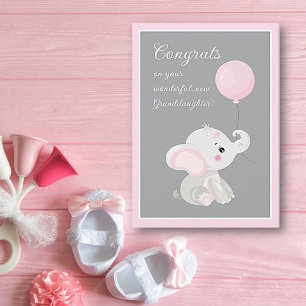 Gefeliciteerd! Nieuw kleindochter wenskaart Kaart
