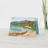 Gefeliciteerd Nieuw Strandhuis Oceaangolven Kaart (Voorkant)