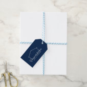 Gefeliciteerd Nieuw Thuis Silhouet Bewerkbare Kleu Cadeaulabel (Met Touw)