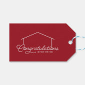 Gefeliciteerd Nieuw Thuis Silhouet Bewerkbare Kleu Cadeaulabel (Voorkant (Horizontaal))