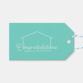 Gefeliciteerd Nieuw Thuis Silhouet Bewerkbare Kleu Cadeaulabel (Voorkant (Horizontaal))