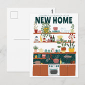 GEFELICITEERD NIEUW THUIS VERHUIZING Cute Kitchen Briefkaart (Voorkant / Achterkant)